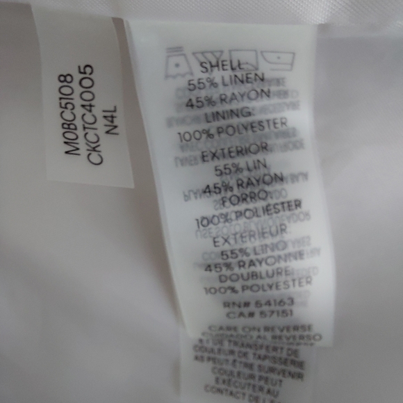 Calvin Klein Beige Linen Blend Blazer With Belt – Size 12 - Picture 11 of 14